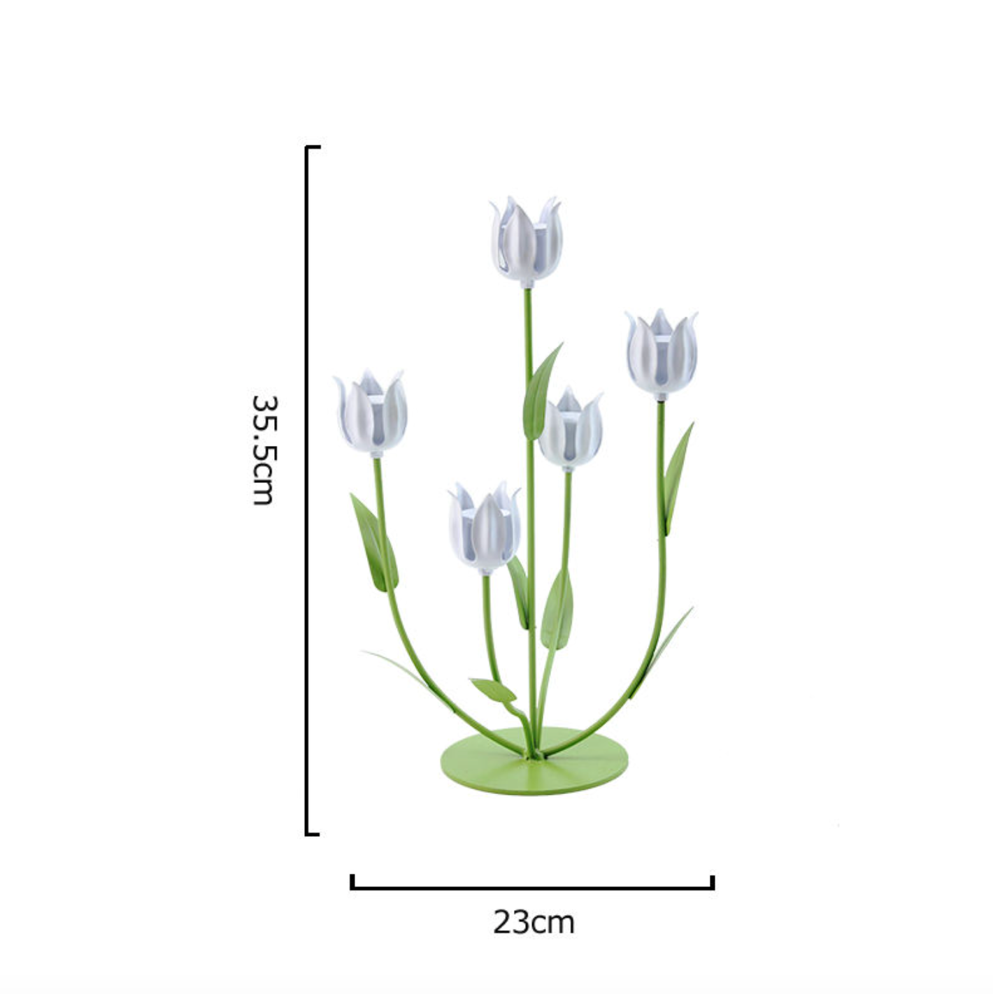 Elegant Flower-Shaped Iron Candlestick Holder