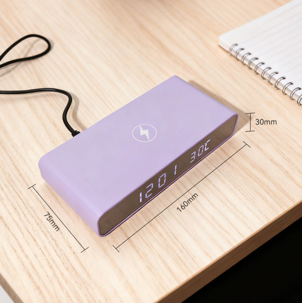 Smart LED RGB Digital Alarm Clock with Wireless Charging