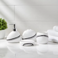 Modern White Resin 4-Piece Bathroom Accessory Set